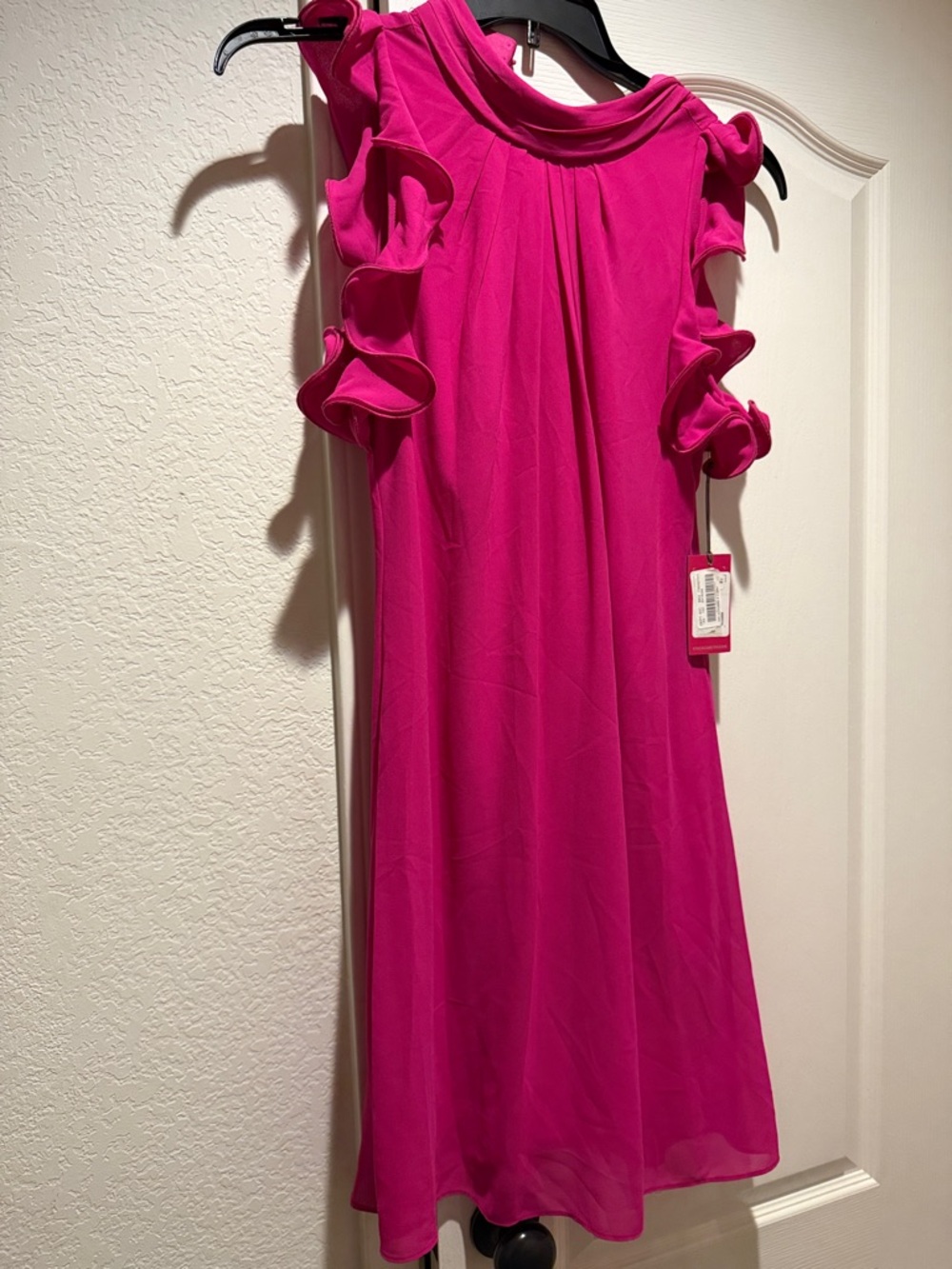 Vince Camuto Hot Pink Ruffle Sleeve Mini Dress